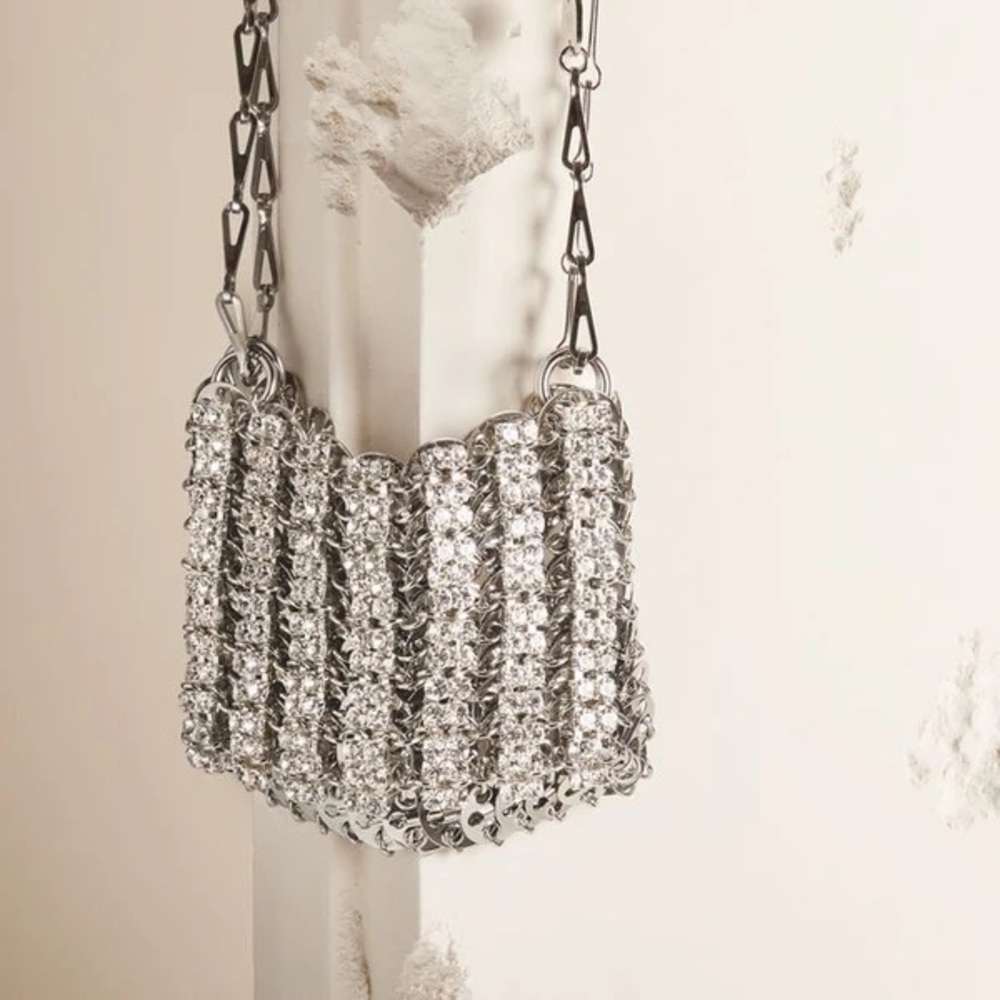 Paco Rabanne Silver Crystal Mini Bag